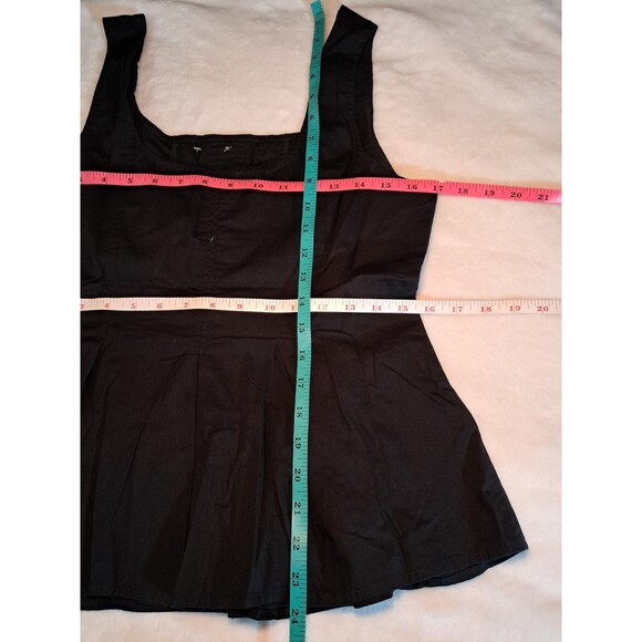 J.Crew Sleeveless Button-up Peplum Top Black Squareneck CK740n Size 8 NWT - Picture 7 of 9